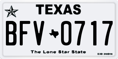 TX license plate BFV0717