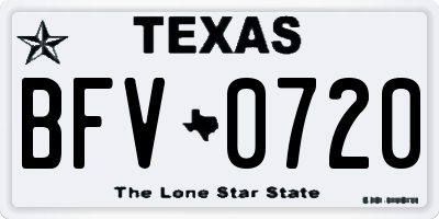 TX license plate BFV0720