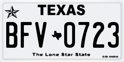 TX license plate BFV0723