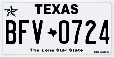 TX license plate BFV0724