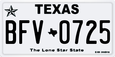 TX license plate BFV0725