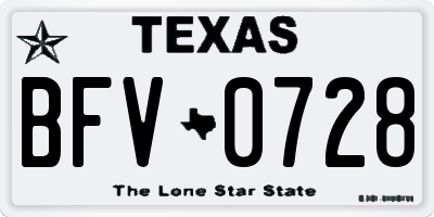 TX license plate BFV0728