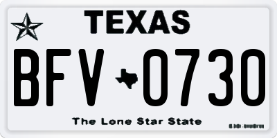 TX license plate BFV0730