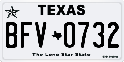 TX license plate BFV0732