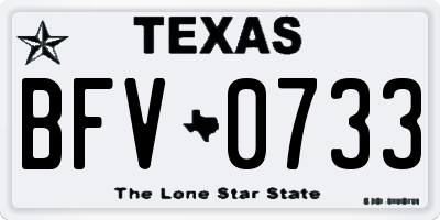 TX license plate BFV0733