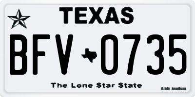 TX license plate BFV0735