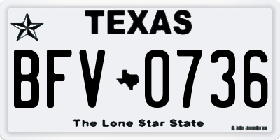 TX license plate BFV0736