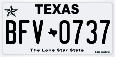 TX license plate BFV0737