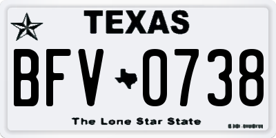 TX license plate BFV0738