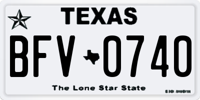 TX license plate BFV0740