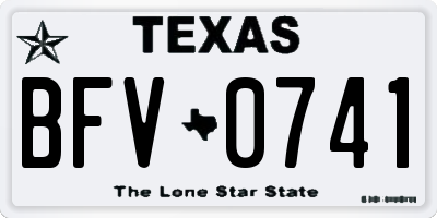 TX license plate BFV0741
