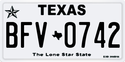 TX license plate BFV0742