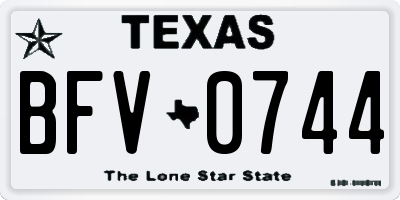 TX license plate BFV0744