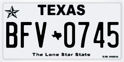 TX license plate BFV0745