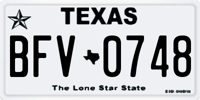 TX license plate BFV0748