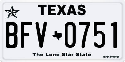 TX license plate BFV0751