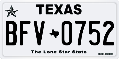 TX license plate BFV0752