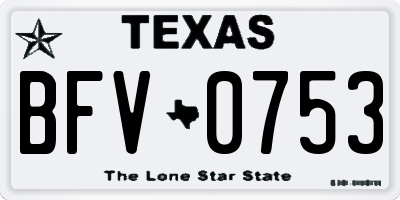 TX license plate BFV0753