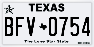 TX license plate BFV0754