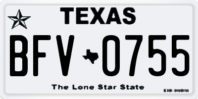 TX license plate BFV0755