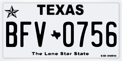 TX license plate BFV0756