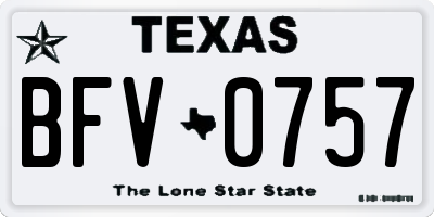 TX license plate BFV0757