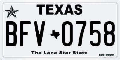 TX license plate BFV0758