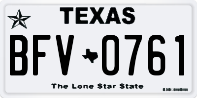 TX license plate BFV0761