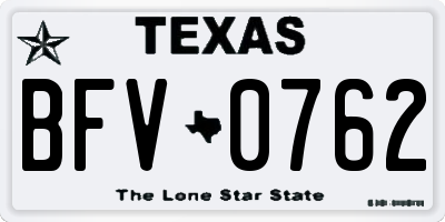 TX license plate BFV0762