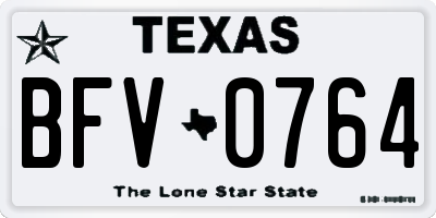 TX license plate BFV0764