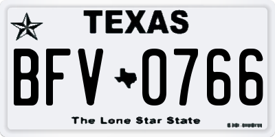 TX license plate BFV0766