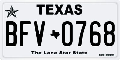 TX license plate BFV0768
