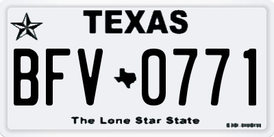 TX license plate BFV0771