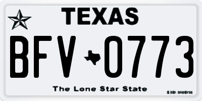 TX license plate BFV0773