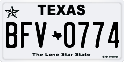 TX license plate BFV0774