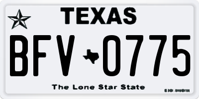 TX license plate BFV0775