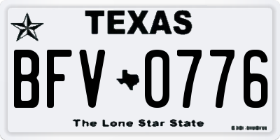 TX license plate BFV0776