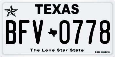 TX license plate BFV0778