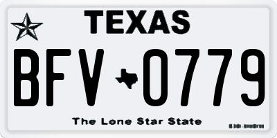 TX license plate BFV0779