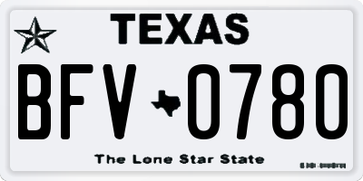 TX license plate BFV0780