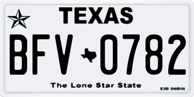 TX license plate BFV0782