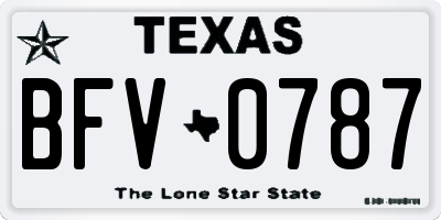 TX license plate BFV0787