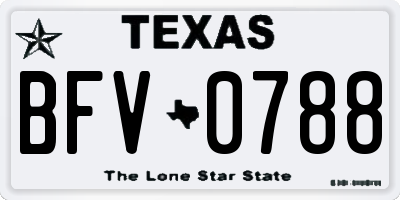 TX license plate BFV0788