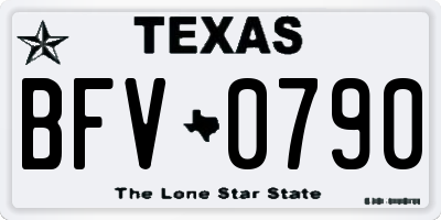 TX license plate BFV0790