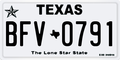 TX license plate BFV0791