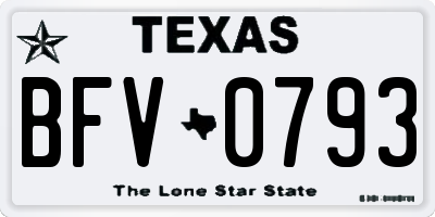 TX license plate BFV0793