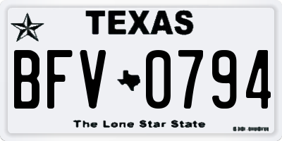 TX license plate BFV0794