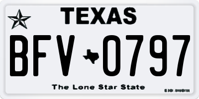 TX license plate BFV0797