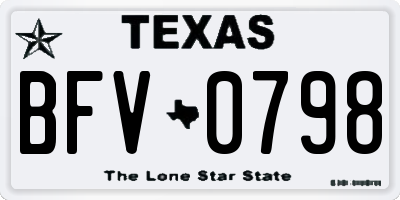 TX license plate BFV0798