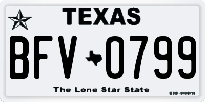 TX license plate BFV0799